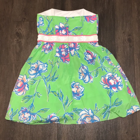 Lilly Pulitzer Langley Strapless Beaded Silk Blend Fit & Flare Mini Dress - 6 - Picture 9 of 11